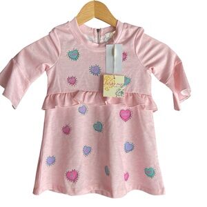 Truly Me Little Girls Pink Jeweled Heart Dress
